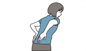 ヘルニアに苦しむ女性のイラスト