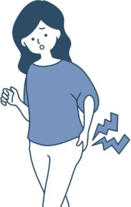 坐骨神経痛に悩む女性