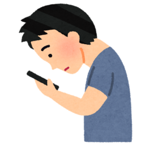 ストレートネックの男性のイラスト