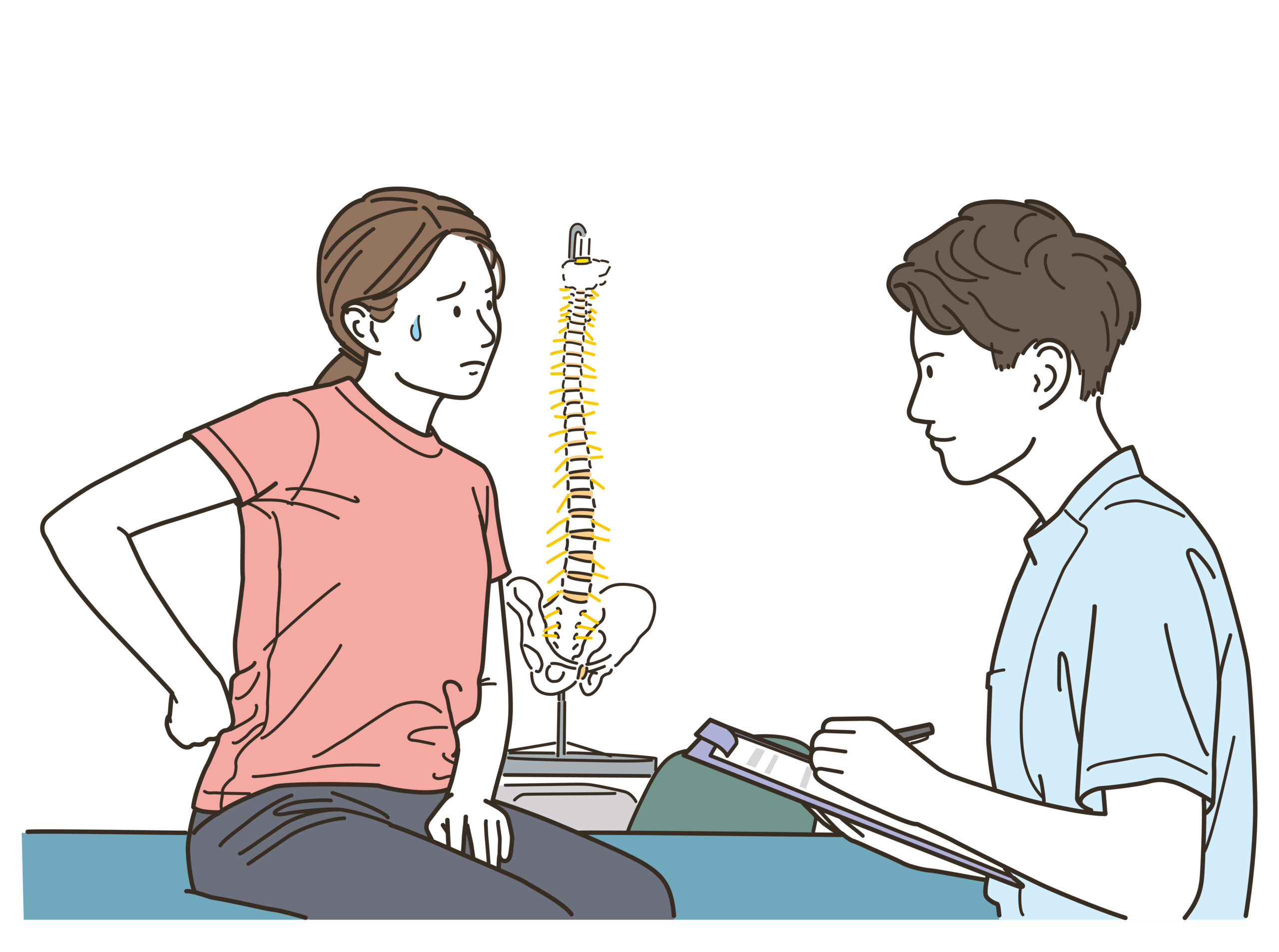 お身体の状態をお伺いする様子のイラスト