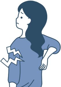 背中の痛みに悩む方イラスト