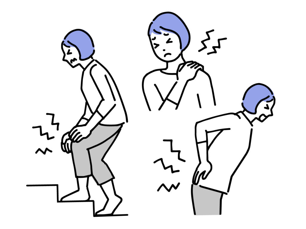 痛みに悩む女性のイラスト
