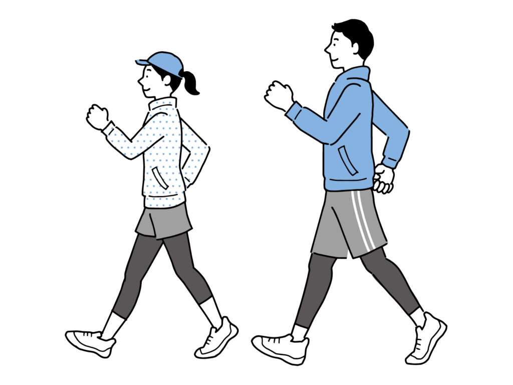 軽快に歩く人のイラスト